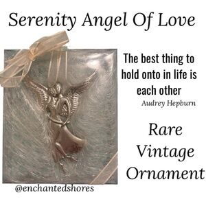 Vintage Christmas Ornament Serenity Angel Of Love Pewter Midwest Cannon Falls